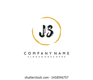 initials letter JS handwriting logo vector template