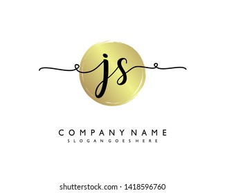 initials letter JS handwriting logo vector template