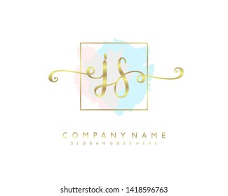 initials letter JS handwriting logo vector template