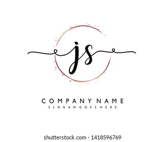 initials letter JS handwriting logo vector template