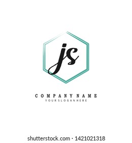 initials letter JS handwriting logo vector template