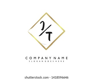 initials letter JT handwriting logo vector template