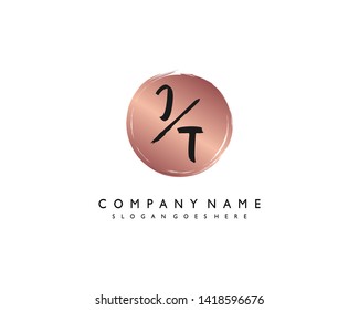 initials letter JT handwriting logo vector template
