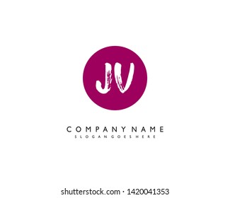 initials letter JV handwriting logo vector template