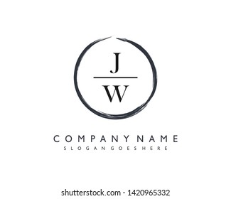 initials letter JW handwriting logo vector template