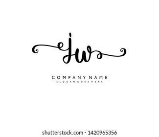initials letter JW handwriting logo vector template
