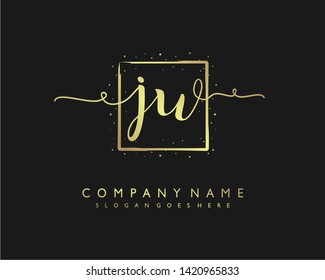 initials letter JW handwriting logo vector template