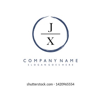 initials letter JX handwriting logo vector template