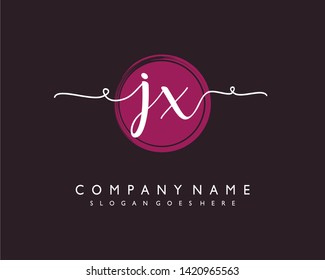 initials letter JX handwriting logo vector template