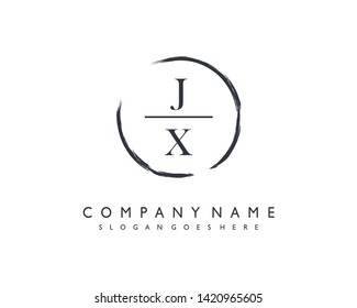 initials letter JX handwriting logo vector template