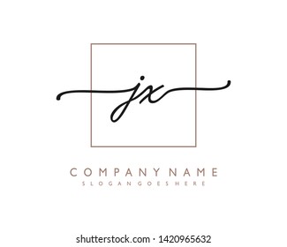 initials letter JX handwriting logo vector template
