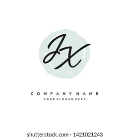 initials letter JX handwriting logo vector template