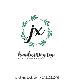 initials letter JX handwriting logo vector template
