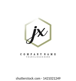 initials letter JX handwriting logo vector template