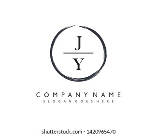 initials letter JY handwriting logo vector template