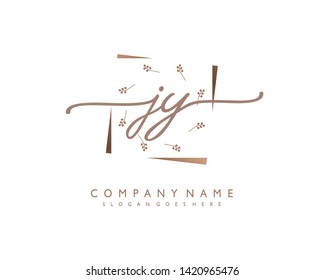 initials letter JY handwriting logo vector template
