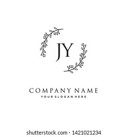 initials letter JY handwriting logo vector template