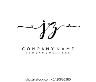 initials letter JZ handwriting logo vector template
