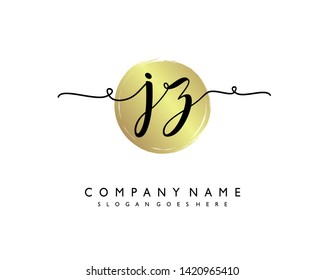 initials letter JZ handwriting logo vector template
