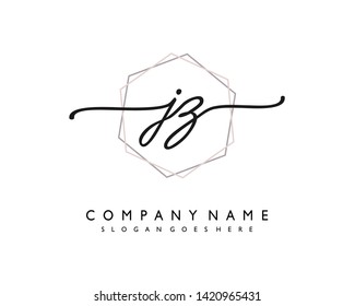 initials letter JZ handwriting logo vector template