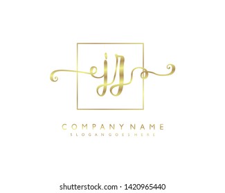 initials letter JZ handwriting logo vector template