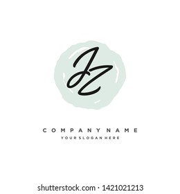 initials letter JZ handwriting logo vector template