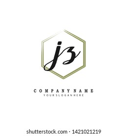 initials letter JZ handwriting logo vector template
