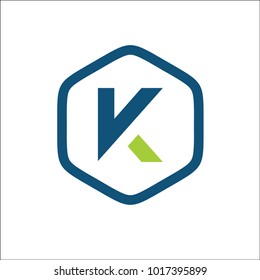 initials letter K hexagon abstract