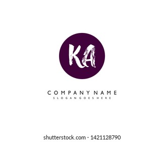 initials letter KA handwriting logo vector template