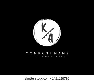 initials letter KA handwriting logo vector template