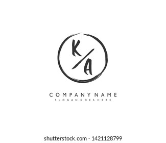 initials letter KA handwriting logo vector template