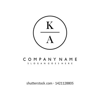 initials letter KA handwriting logo vector template