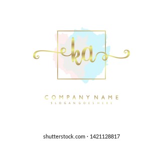 initials letter KA handwriting logo vector template