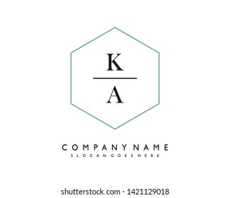 initials letter KA handwriting logo vector template