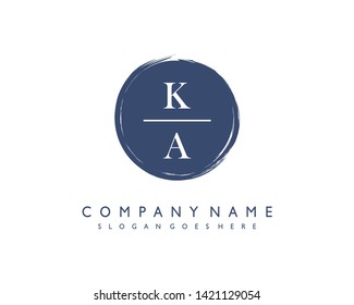 initials letter KA handwriting logo vector template