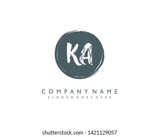 initials letter KA handwriting logo vector template