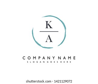 initials letter KA handwriting logo vector template