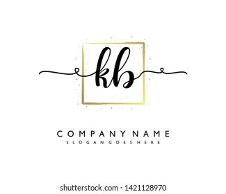 initials letter KB handwriting logo vector template