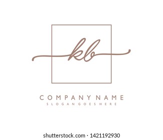 initials letter KB handwriting logo vector template