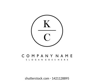 initials letter KC handwriting logo vector template