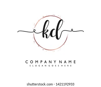 initials letter KD handwriting logo vector template