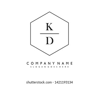 initials letter KD handwriting logo vector template