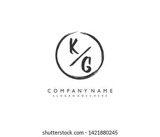 initials letter KG handwriting logo vector template