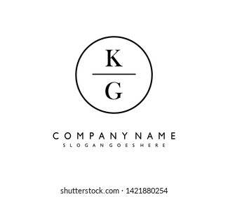 initials letter KG handwriting logo vector template