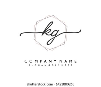 initials letter KG handwriting logo vector template