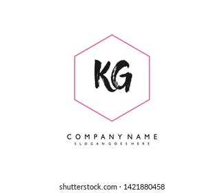 initials letter KG handwriting logo vector template