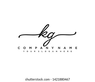 initials letter KG handwriting logo vector template