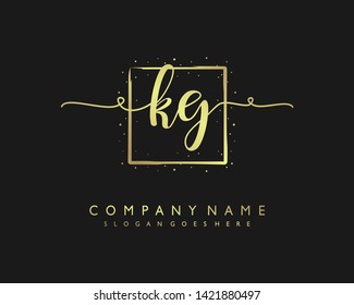 initials letter KG handwriting logo vector template