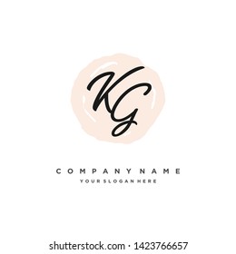 initials letter KG  handwriting logo vector template