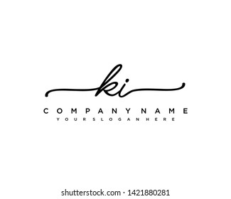 initials letter KI handwriting logo vector template